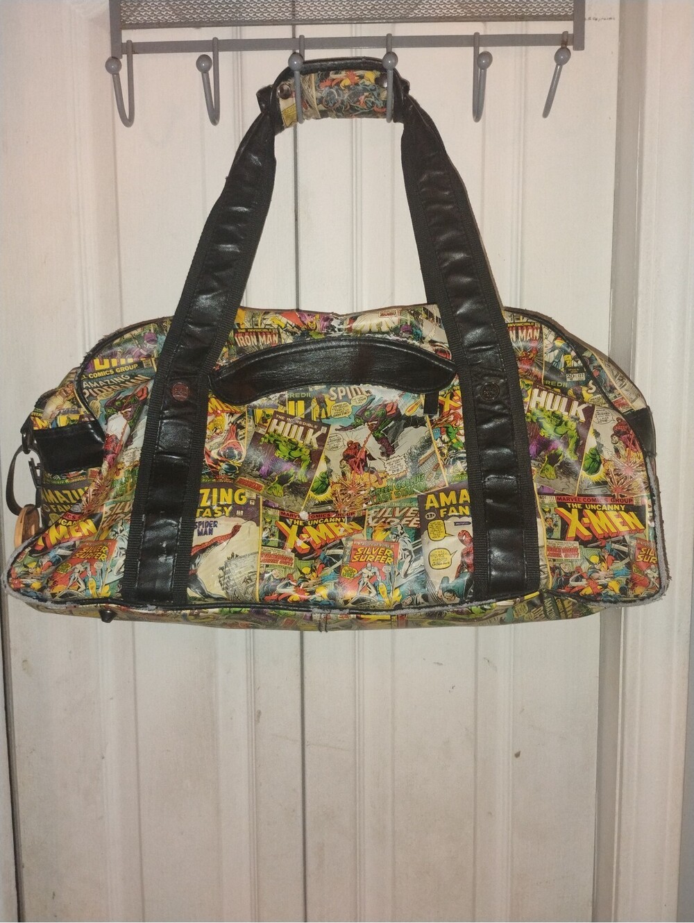 Marvel Comics Themed Duffel Bag with Black Handles